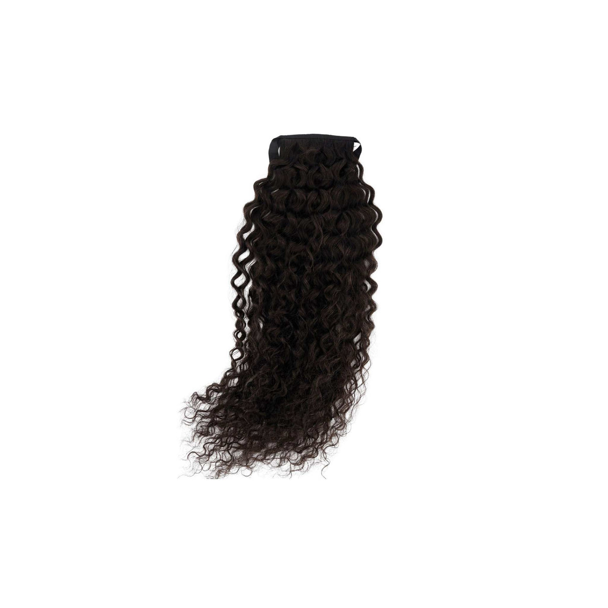 Frontrow Brown Black Curly 20inch Clip in Ponytail