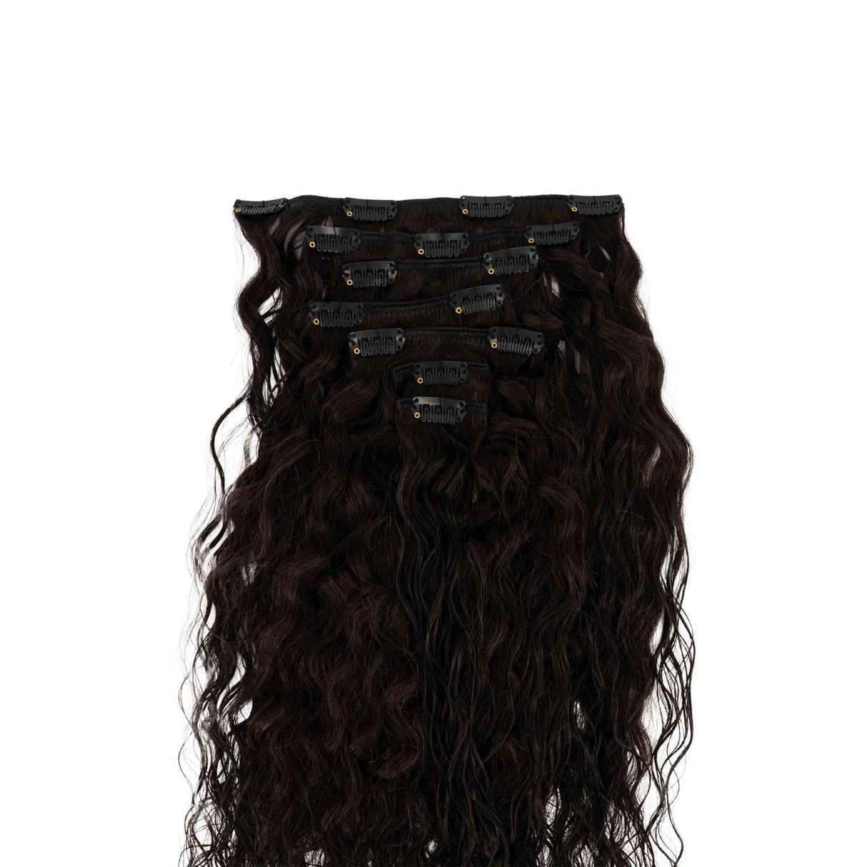 Front Row Brown Black Curly Clip-in Extensions 120g