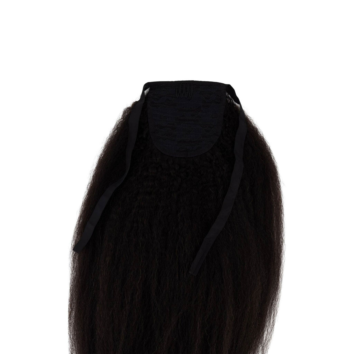 Frontrow Brown Black Kinky Straight 20inch Clip in Ponytail
