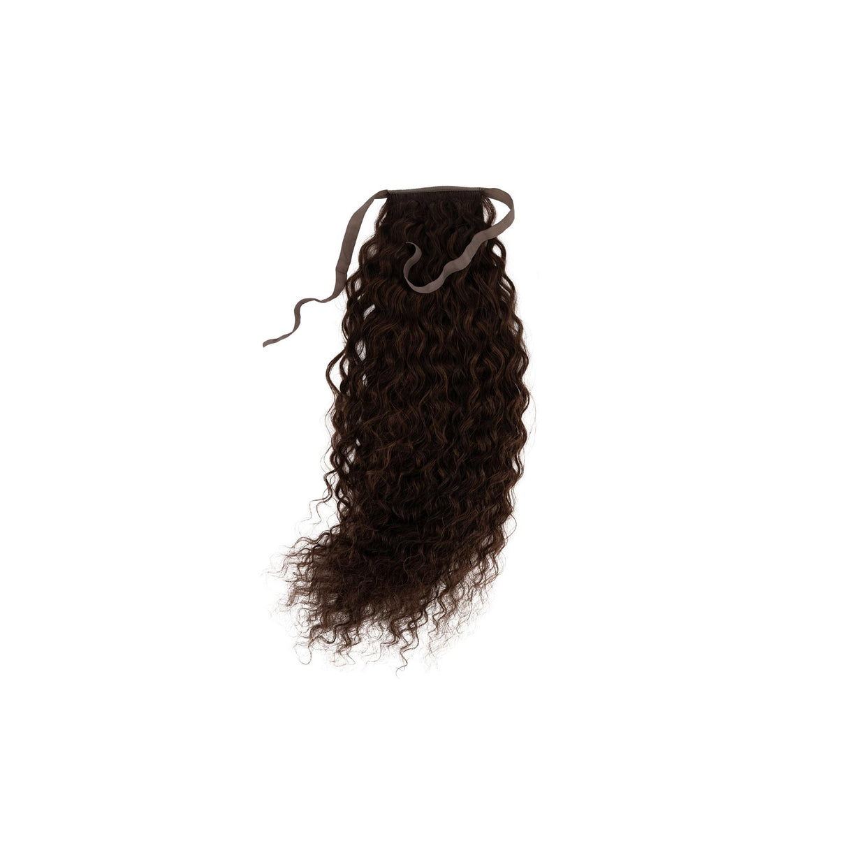 Frontrow Dark Brown Curly 20inch Clip in Ponytail