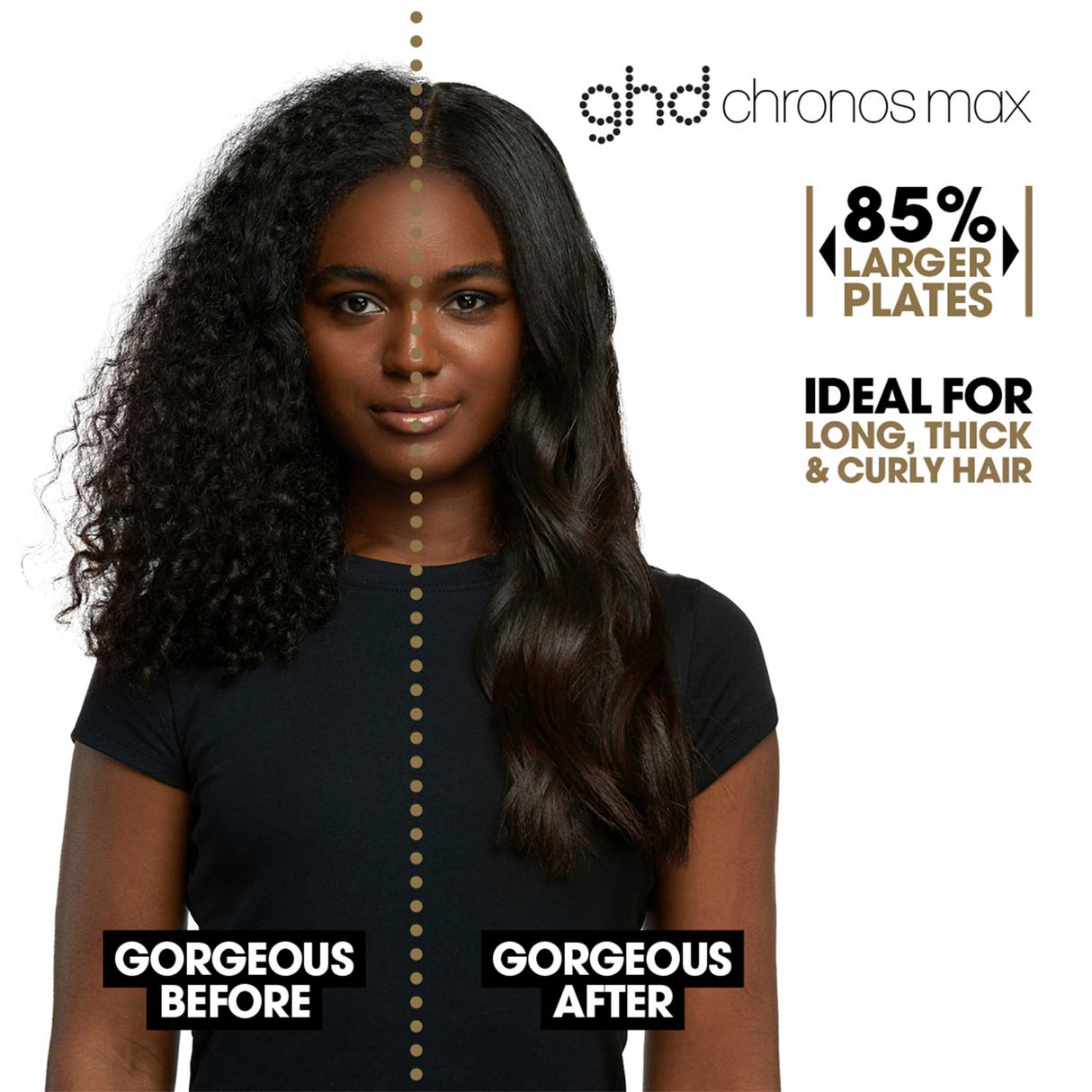 ghd Chronos Max Wide Plate Hair Straightener - Black