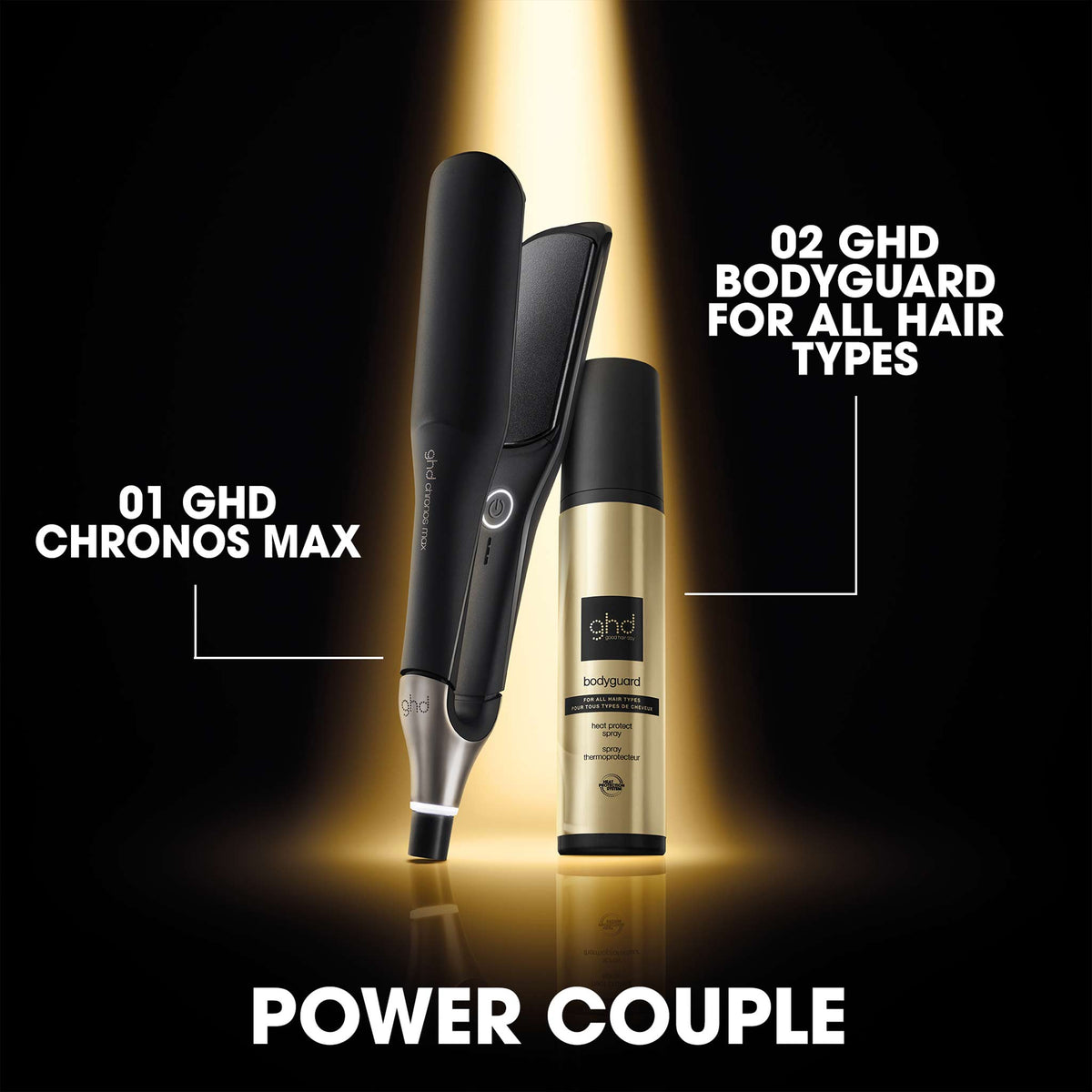 ghd Chronos Max Wide Plate Hair Straightener - Black