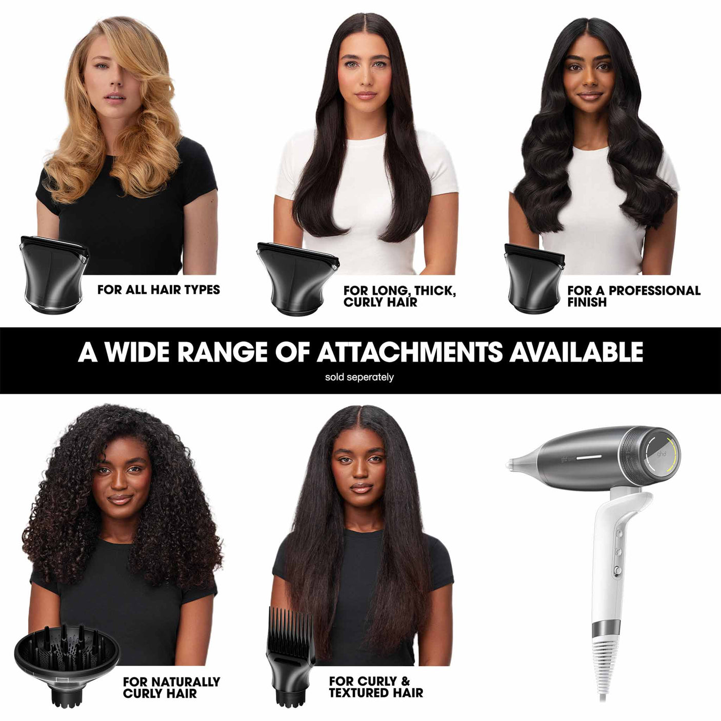 ghd Speed Ionic Hair Dryer - In Silver White