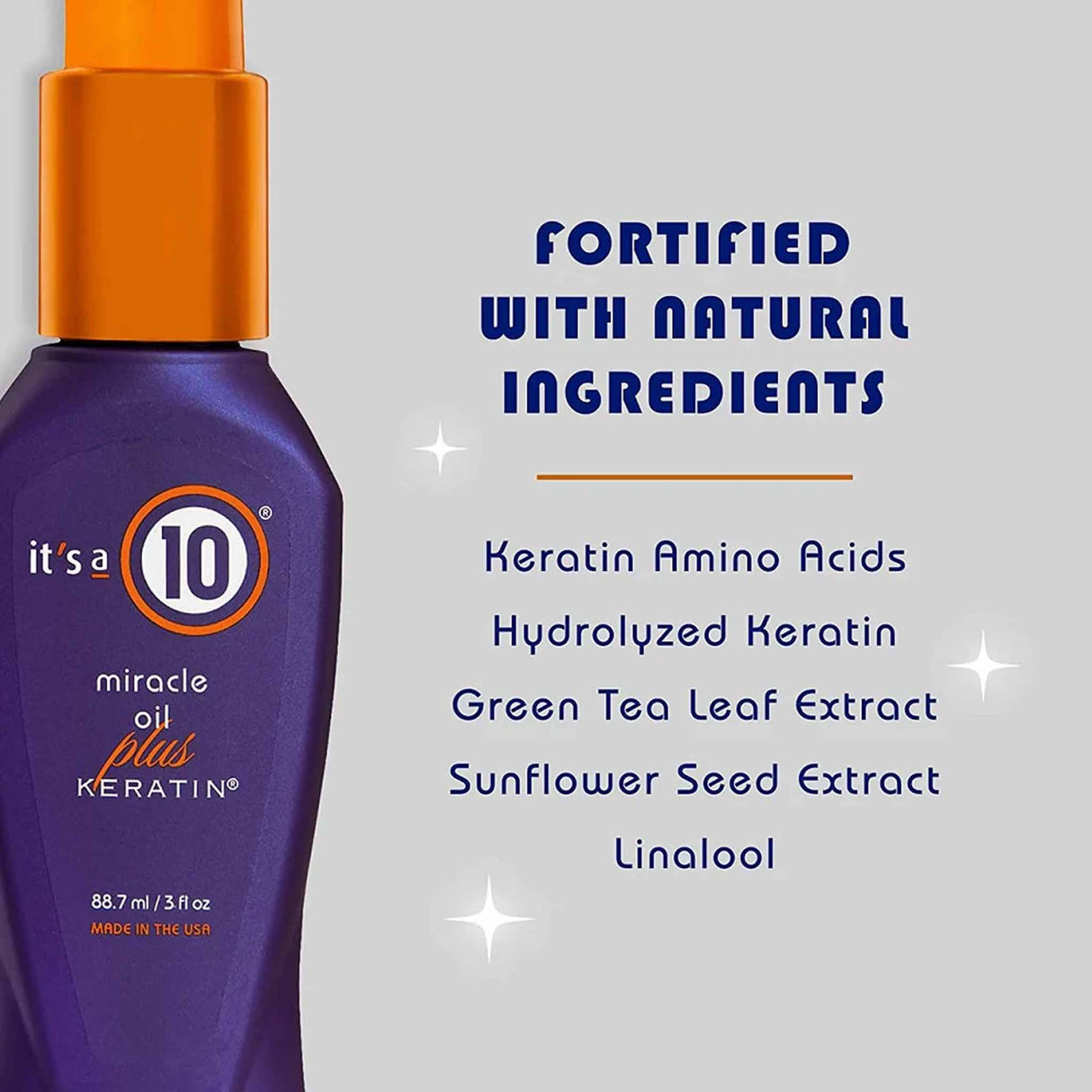 It's a 10 Miracle Oil Spray Plus Keratin 88.7ml