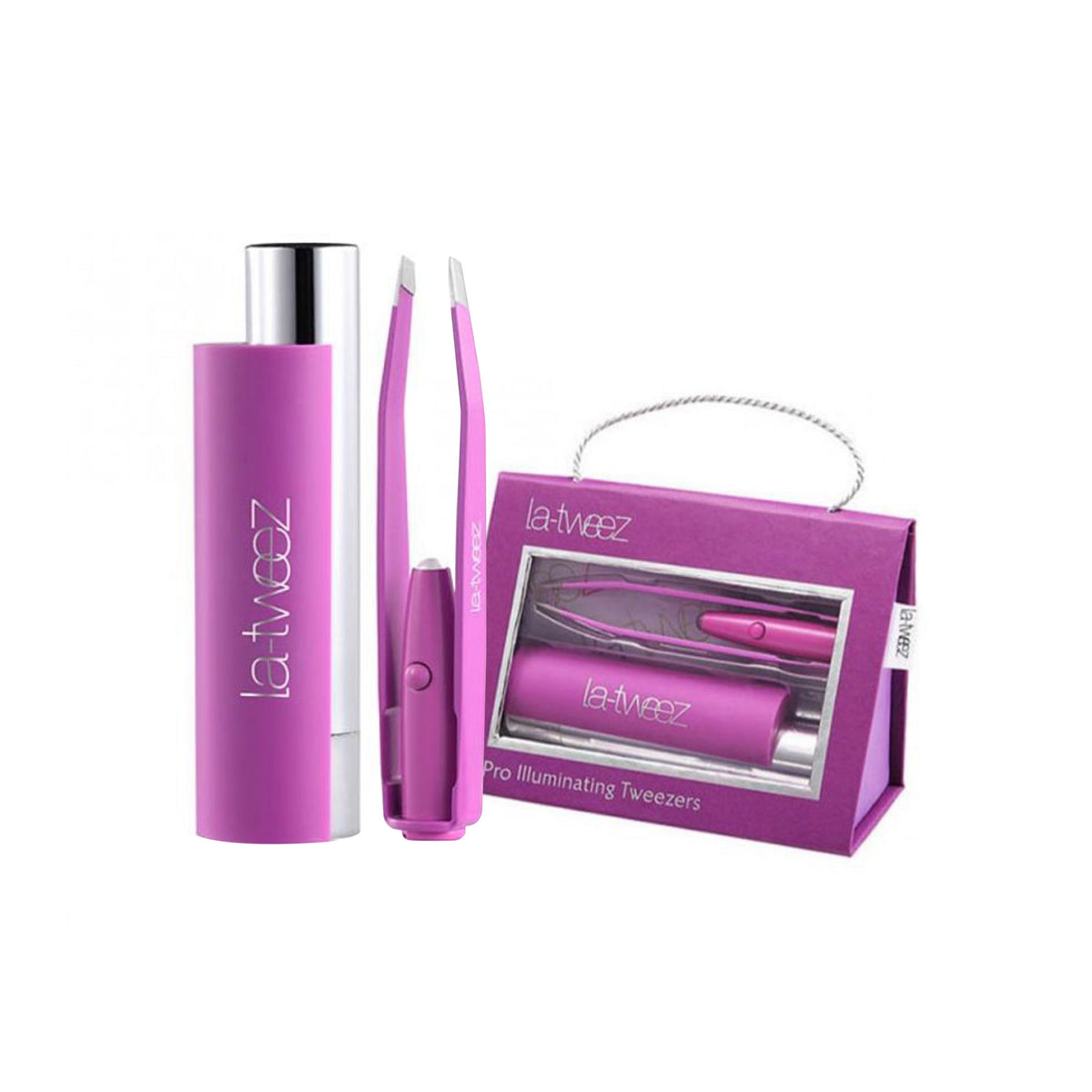 La Tweez Purple Pro Illuminating Tweezers + Diamond Dust Tips