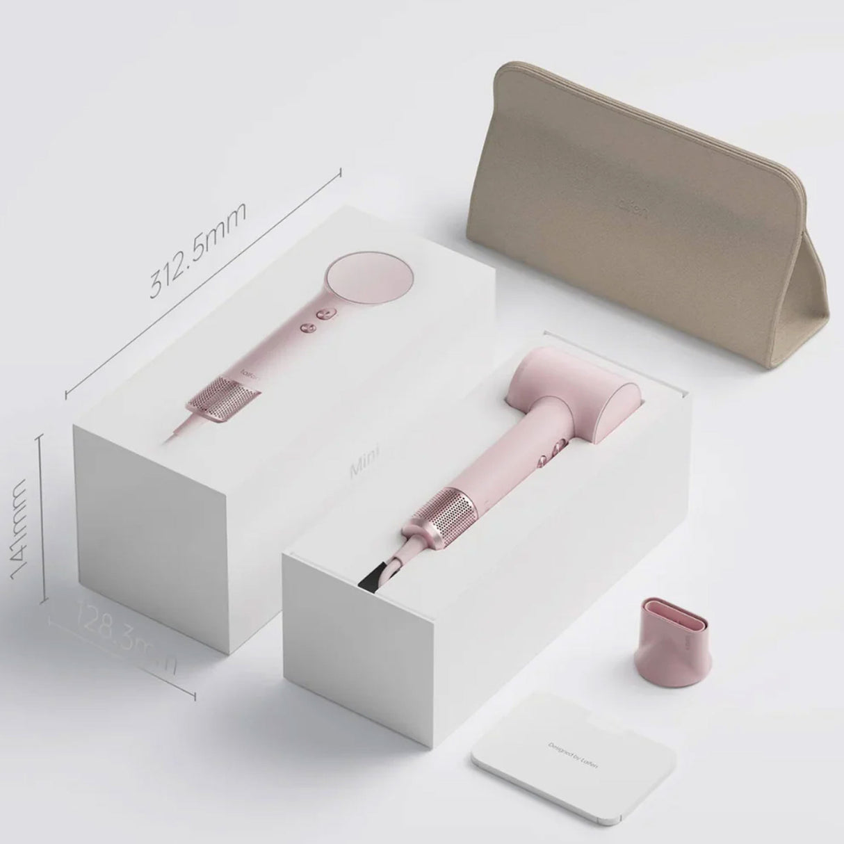 Laifen Mini High Performance Hairdryer Coral Pink