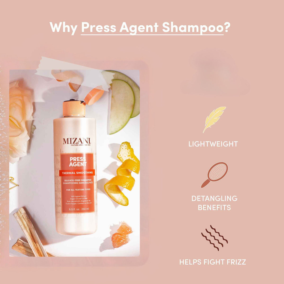 Mizani Press Agent Thermal Smoothing Sulfate-Free Shampoo 250ml