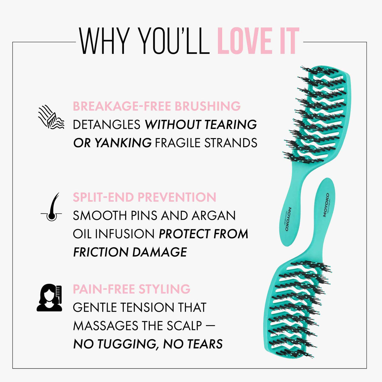 Mycro Keratin Moyoko Brush - Turquoise