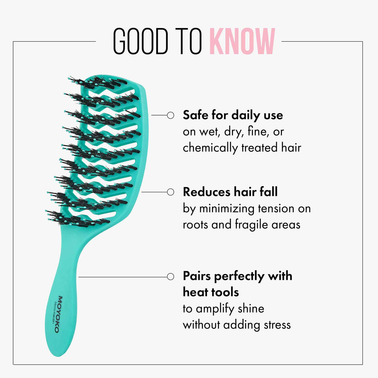 Mycro Keratin Moyoko Brush - Turquoise