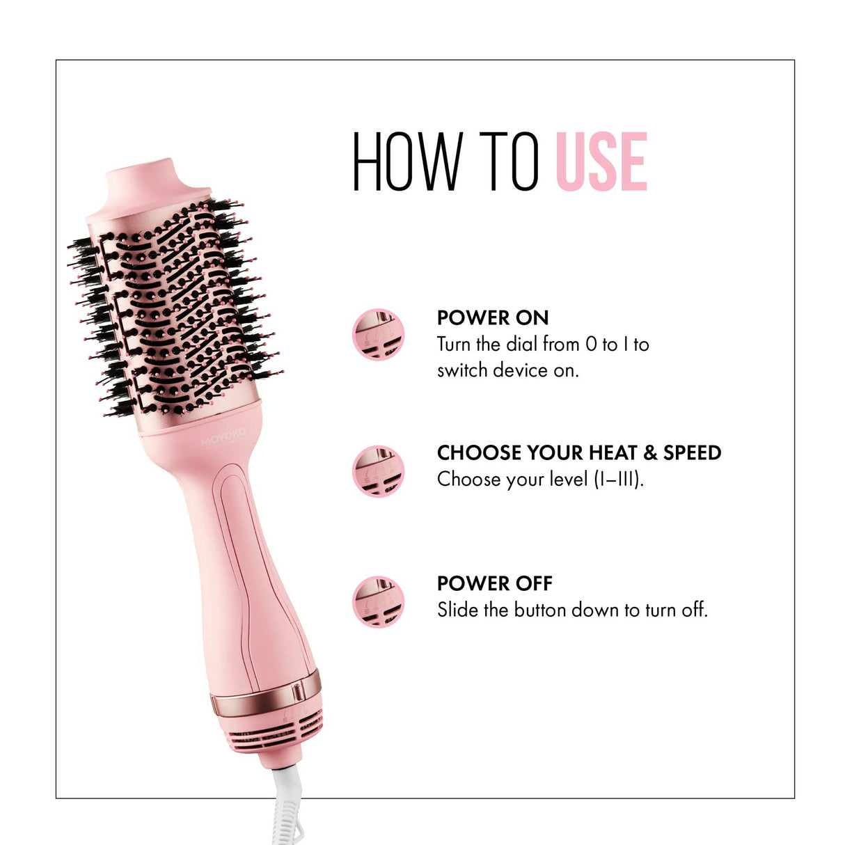 Mycro Keratin Moyoko Magnitude Blowbrush – Pink