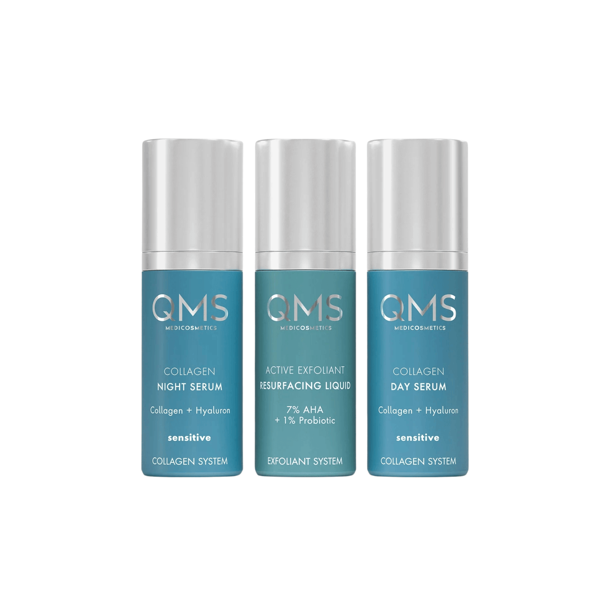 QMS Collagen + Exfoliant Set Sensitive 3x30ml
