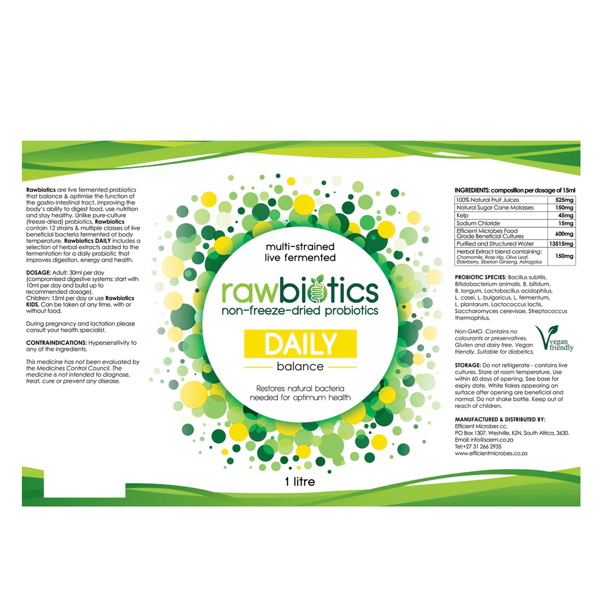 Rawbiotics Daily Probiotic 1L