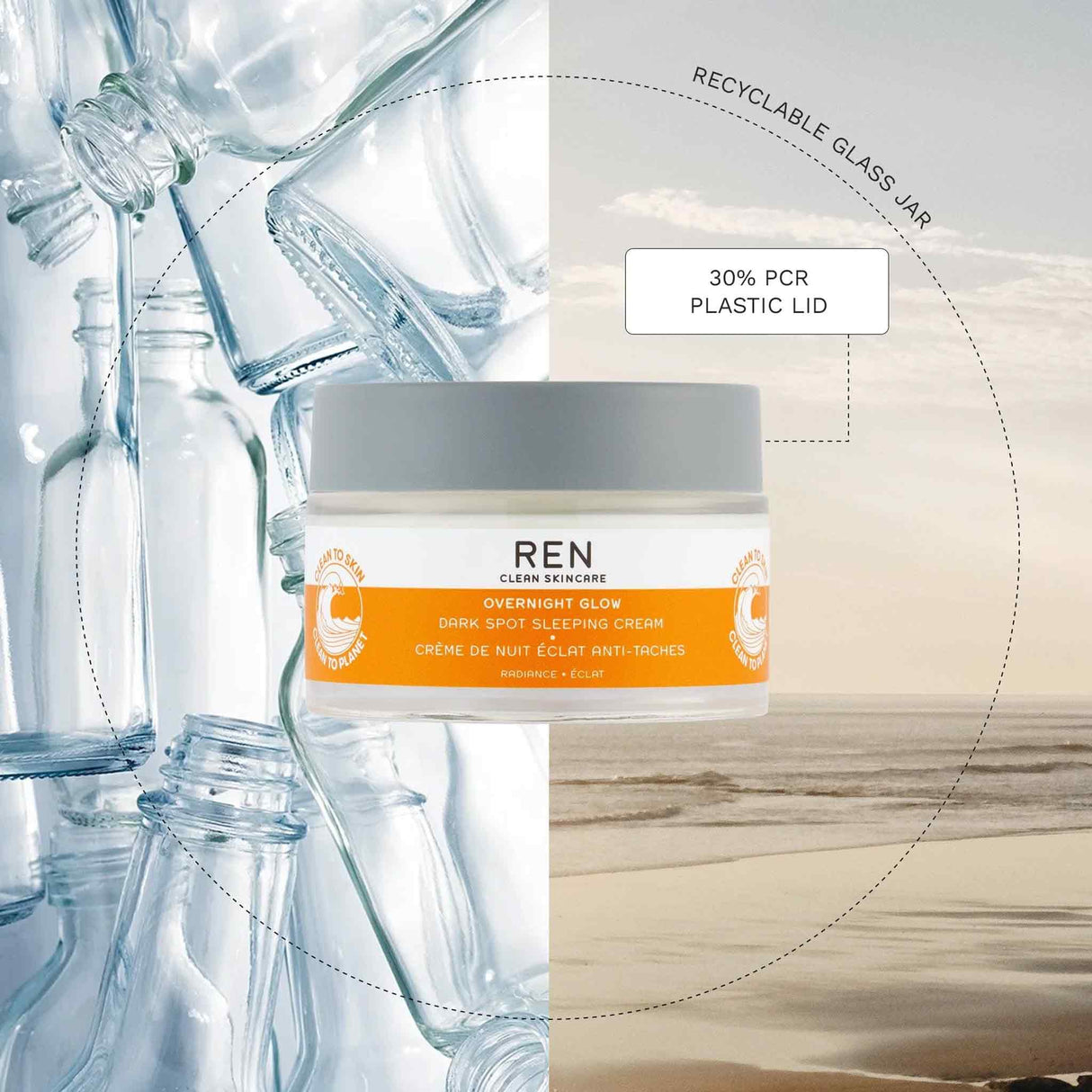 REN Radiance Overnight Glow Dark Spot Sleeping Cream 50ml