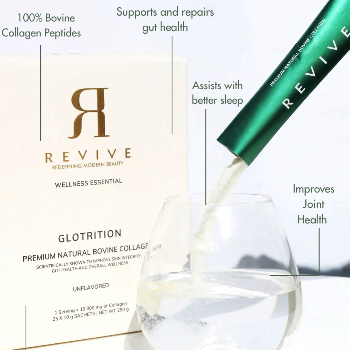 Revive Glotrition - Natural Bovine Collagen On-The-Go Box (Sachets)