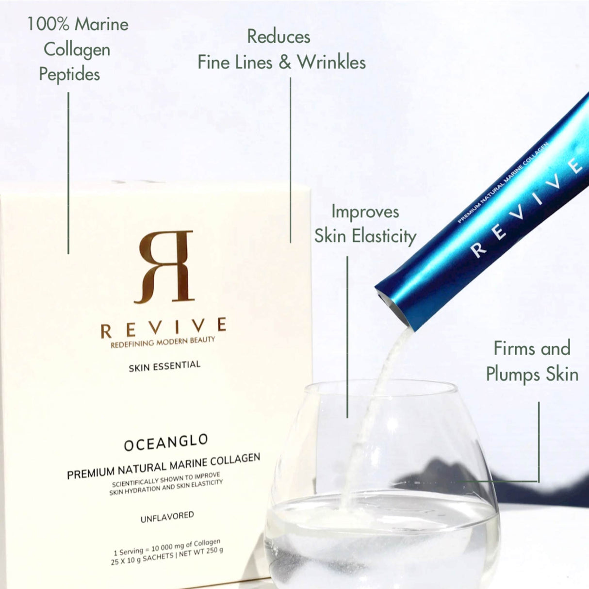 Revive Oceanglo - Natural Marine Collagen On-The-Go Box (Sachets)