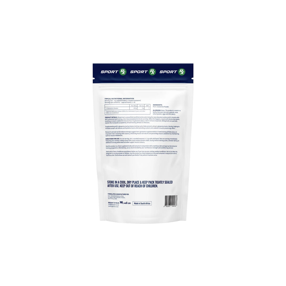 Sport RX 100% L-Glutamine 200g
