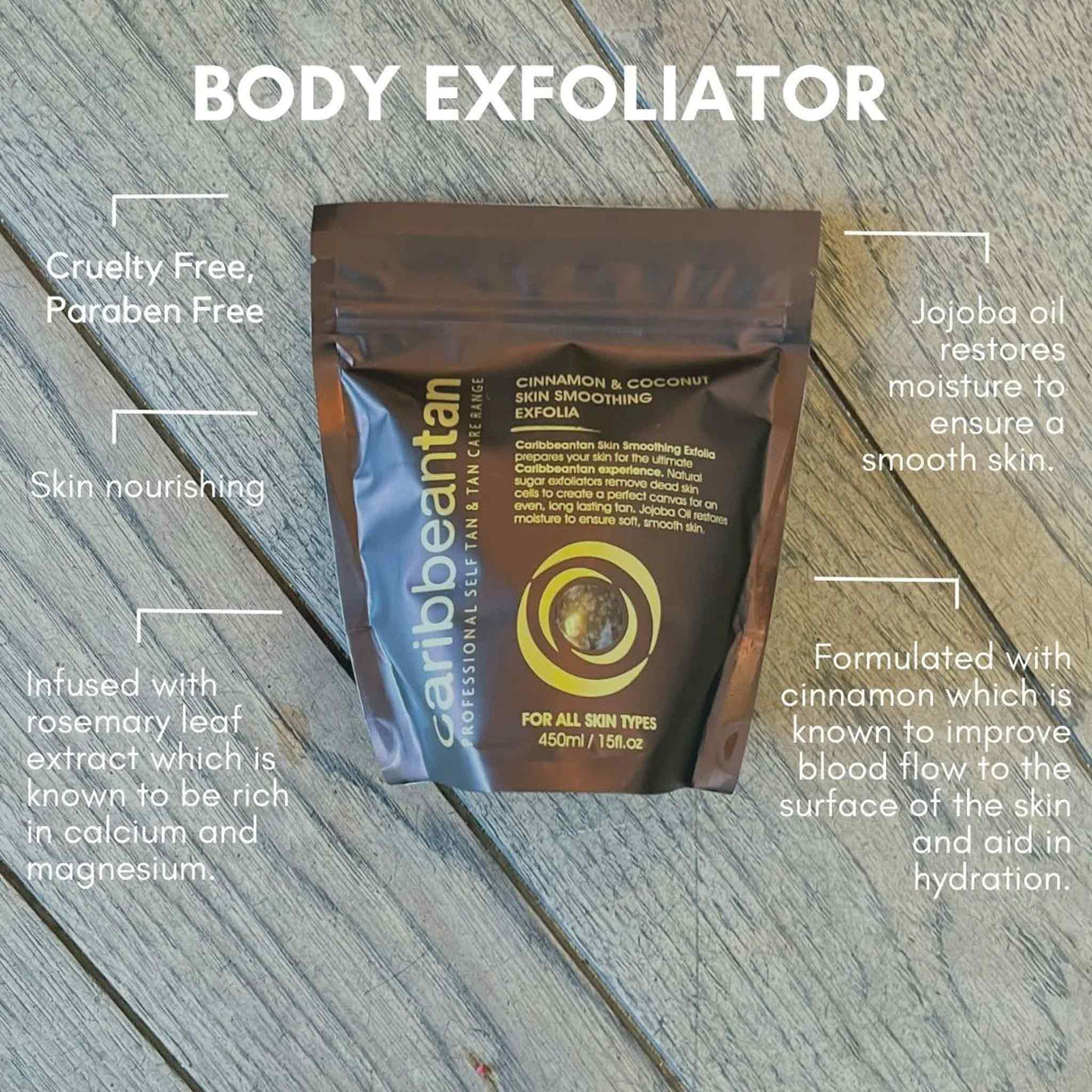 Caribbeantan Cinnamon & Coconut Skin Smoothing Exfolia - 450ml