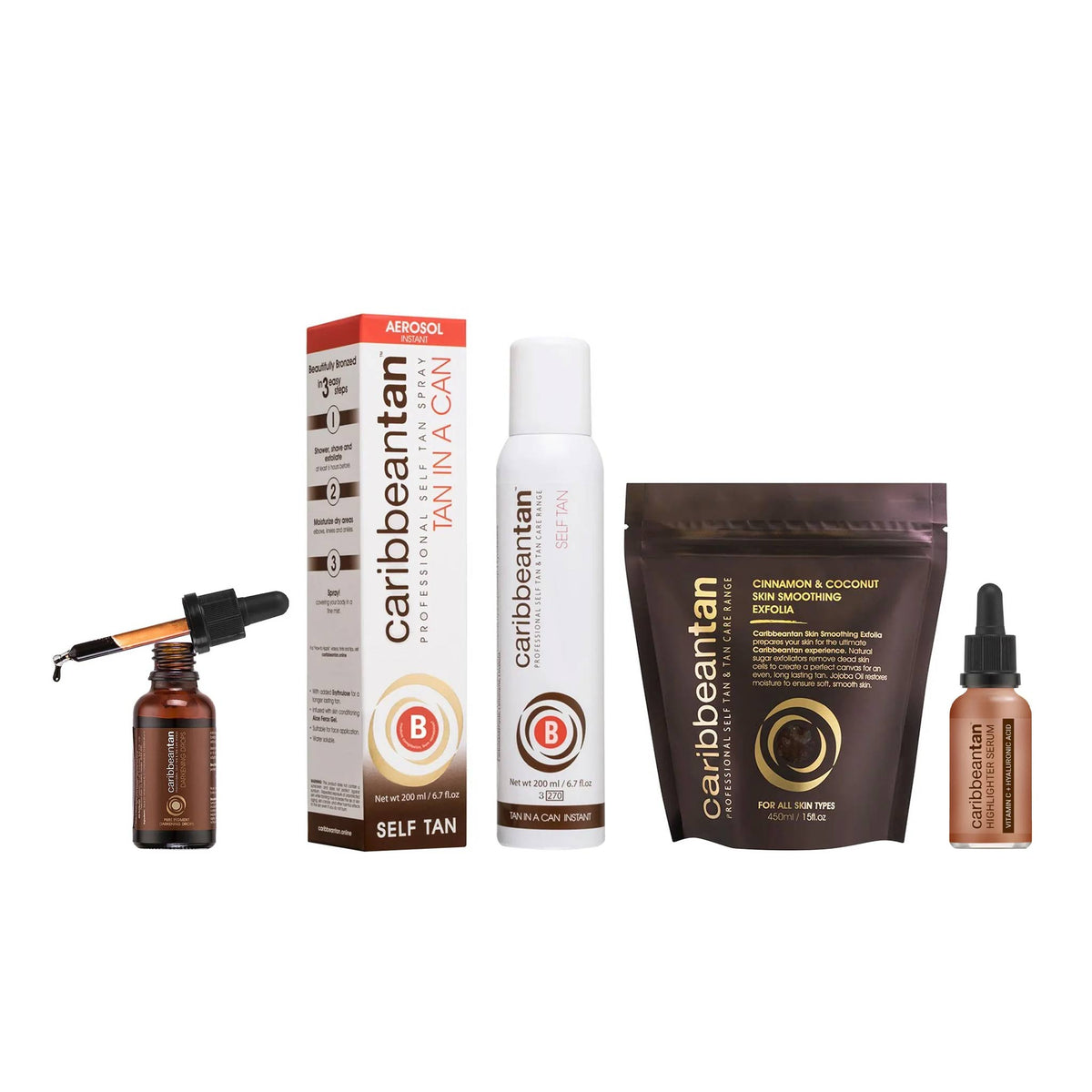 Caribbeantan Tan In A Can Aerosol - Instant Self Tan Bundle