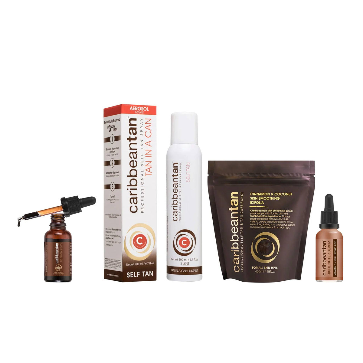 Caribbeantan Tan In A Can Aerosol - Instant Self Tan Bundle