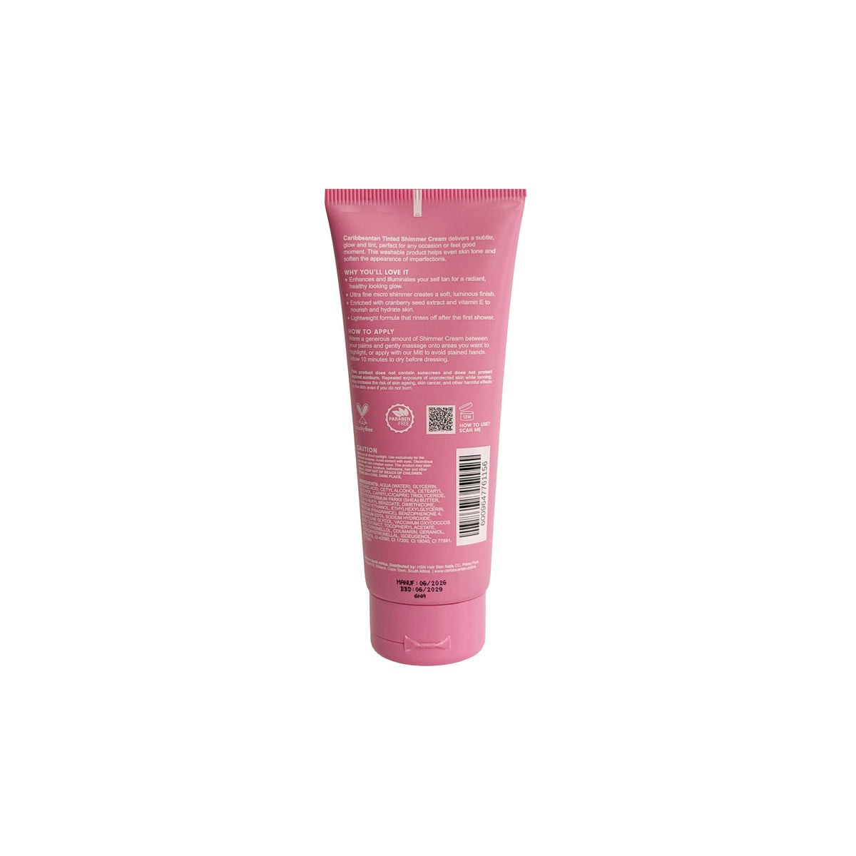 Caribbeantan Tinted Body Bronzer Shimmer Cream 200ml