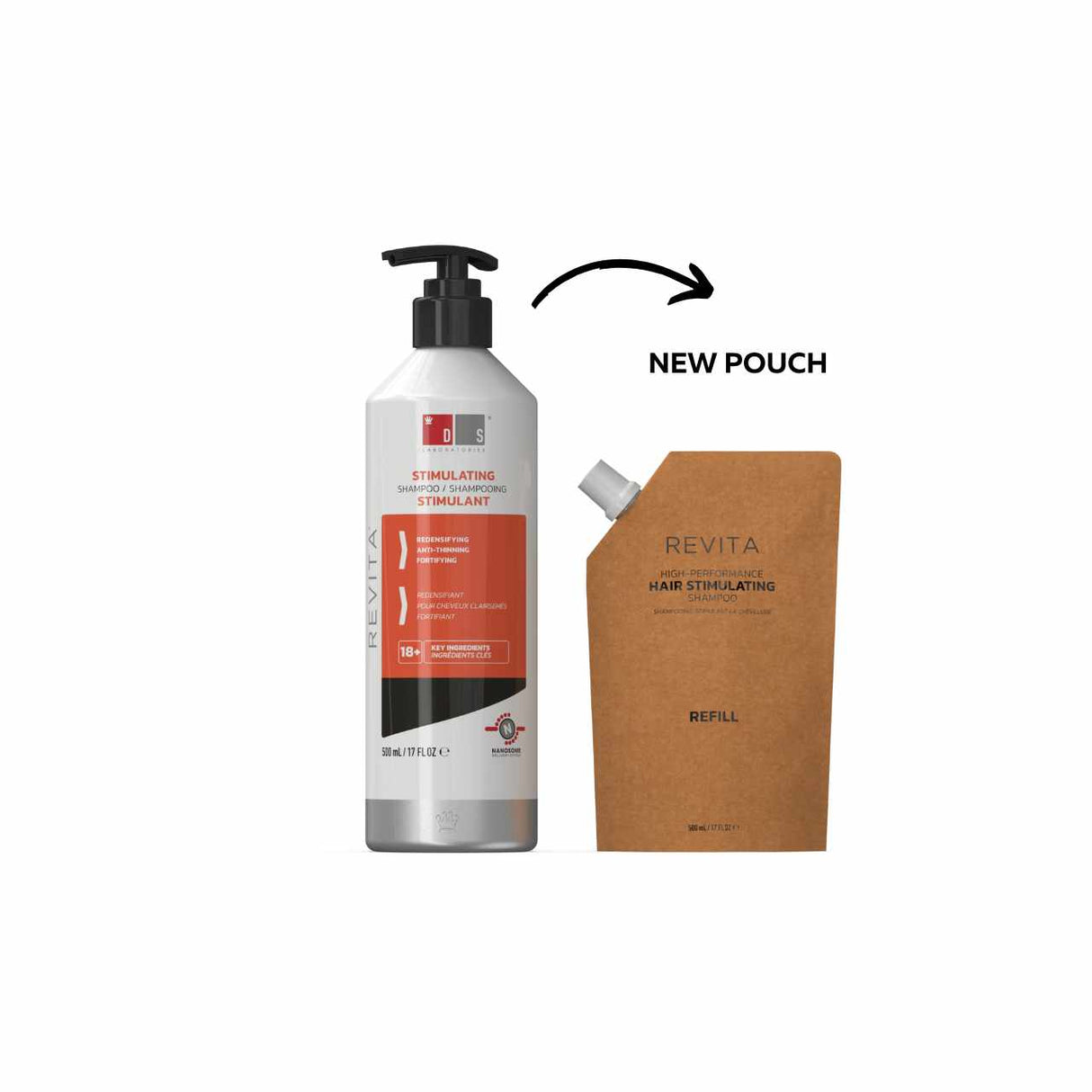 DS Laboratories Revita High-Performance Hair Stimulating Shampoo Refill 500ml Pouch