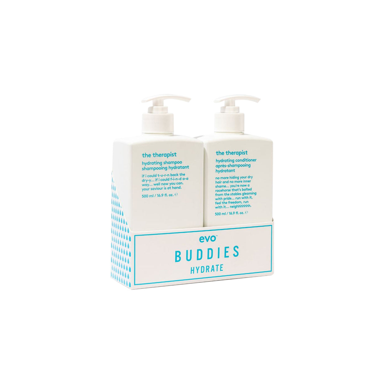 Evo Fabuloso The Therapist Hydrating Buddies 500ml Duo
