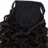 Frontrow Brown Black Curly 20inch Clip in Ponytail