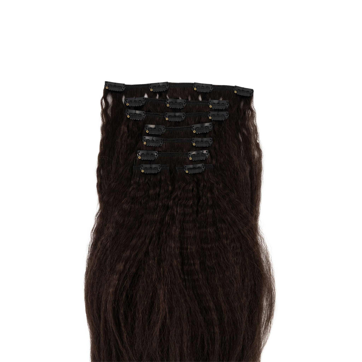 Frontrow Brown Black Kinky Straight Clip-in Extensions 120g