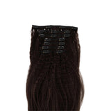Frontrow Brown Black Kinky Straight Clip-in Extensions 120g