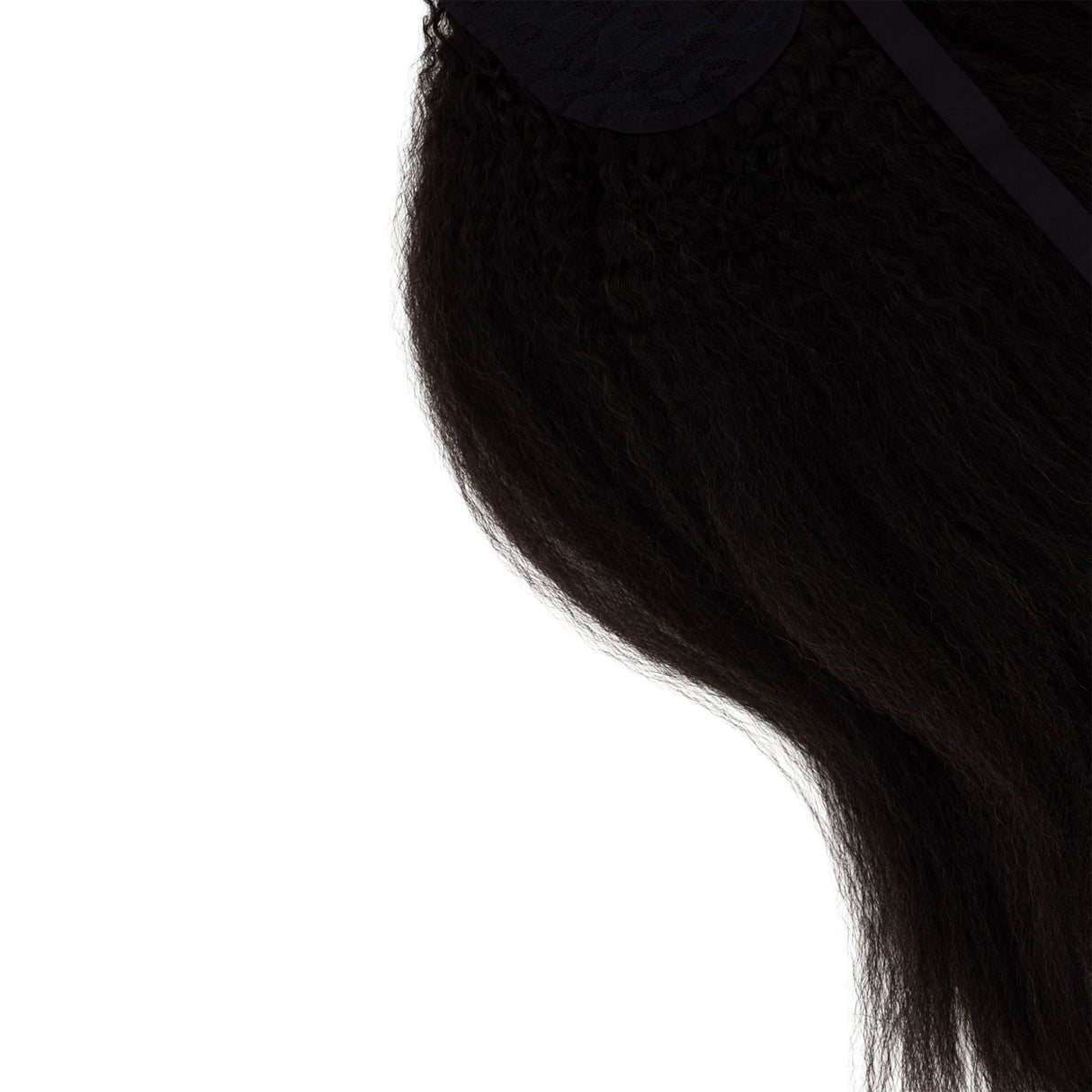 Frontrow Brown Black Kinky Straight 20inch Clip in Ponytail