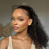 Frontrow Dark Brown Curly 20inch Clip in Ponytail