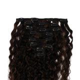 Frontrow Rooted Mixed Chocolate Curly Clip-in Extensions 120g