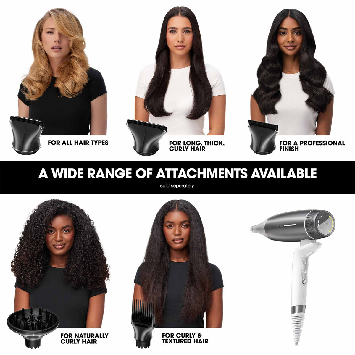 ghd Speed Ionic Hair Dryer - In Silver White
