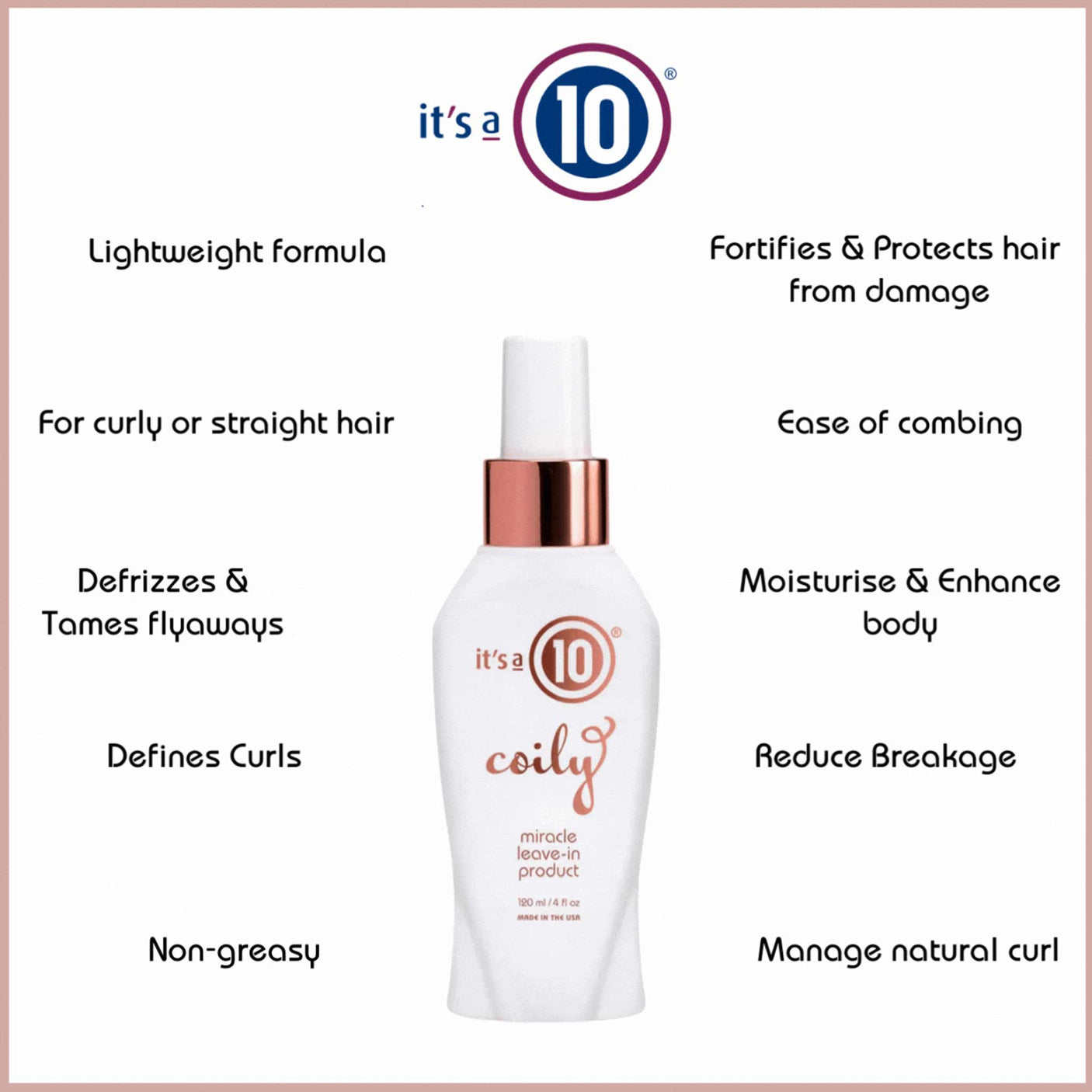 It's a 10 Coily Miracle Leave In 120ml