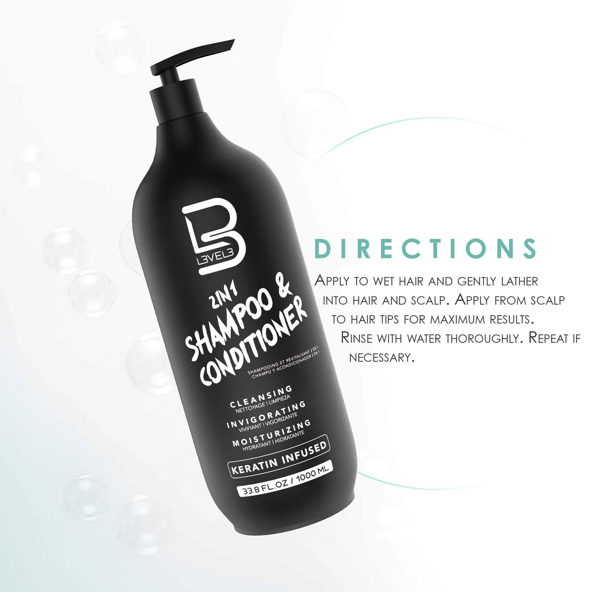 L3VEL3 2 IN 1 Shampoo & Conditioner 500ml