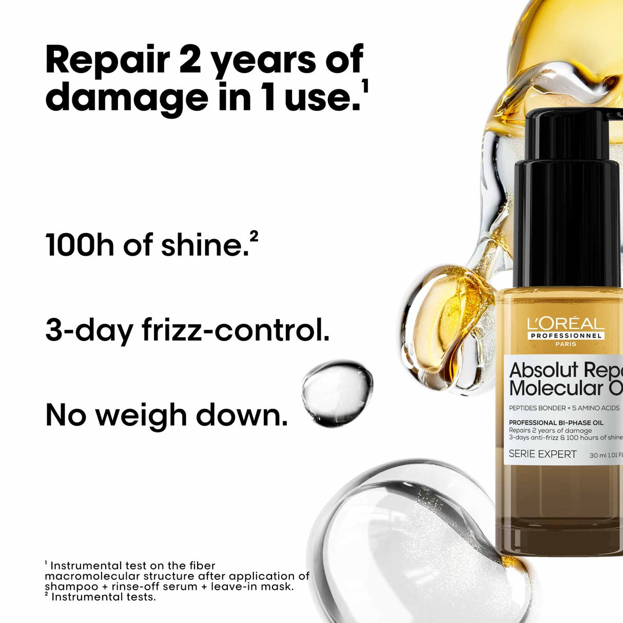 L'Oréal Professionnel Absolut Repair Molecular Bi-Phase Oil For Damaged Hair 30ml