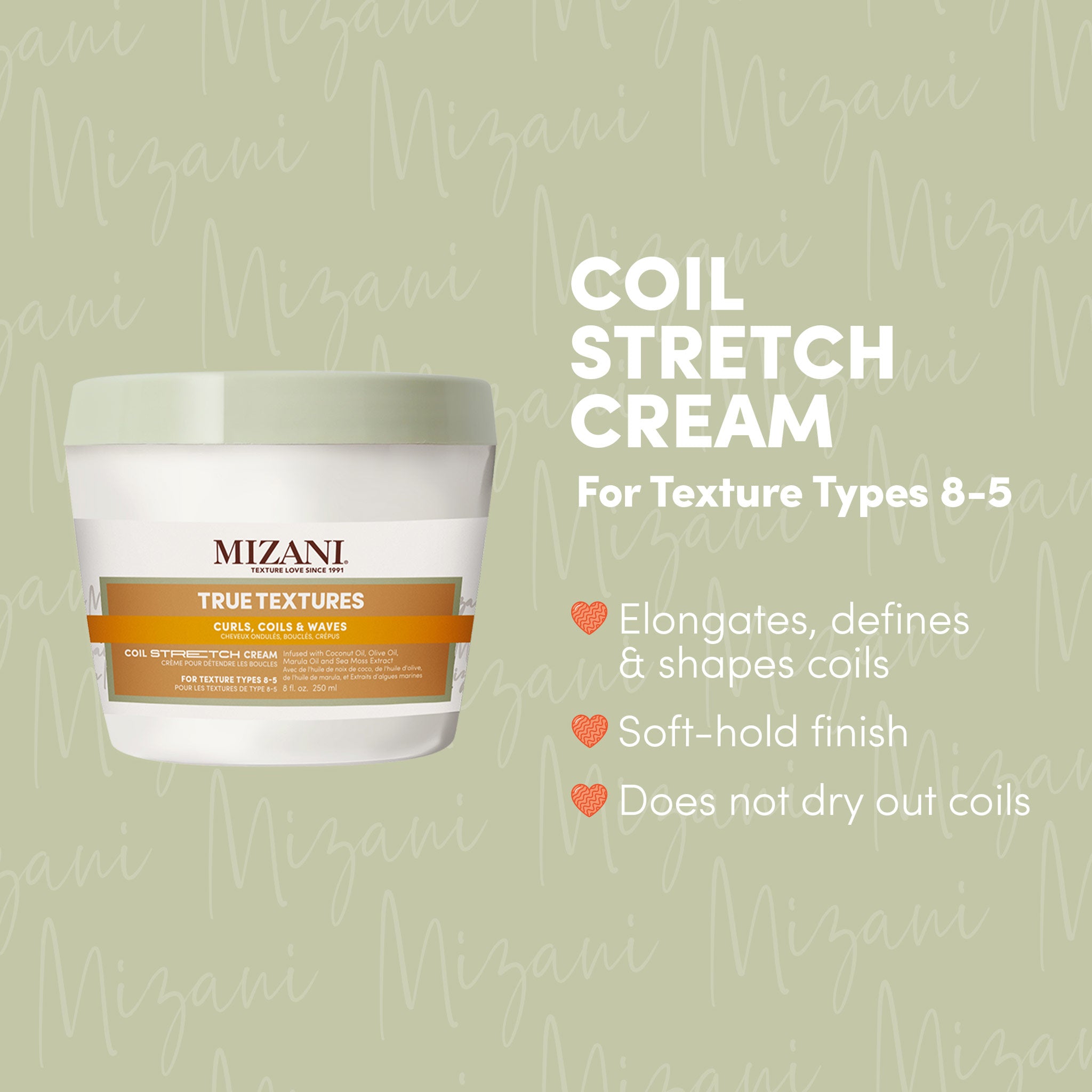Mizani True Textures Coil Stretch Cream 250ml | Retail Box