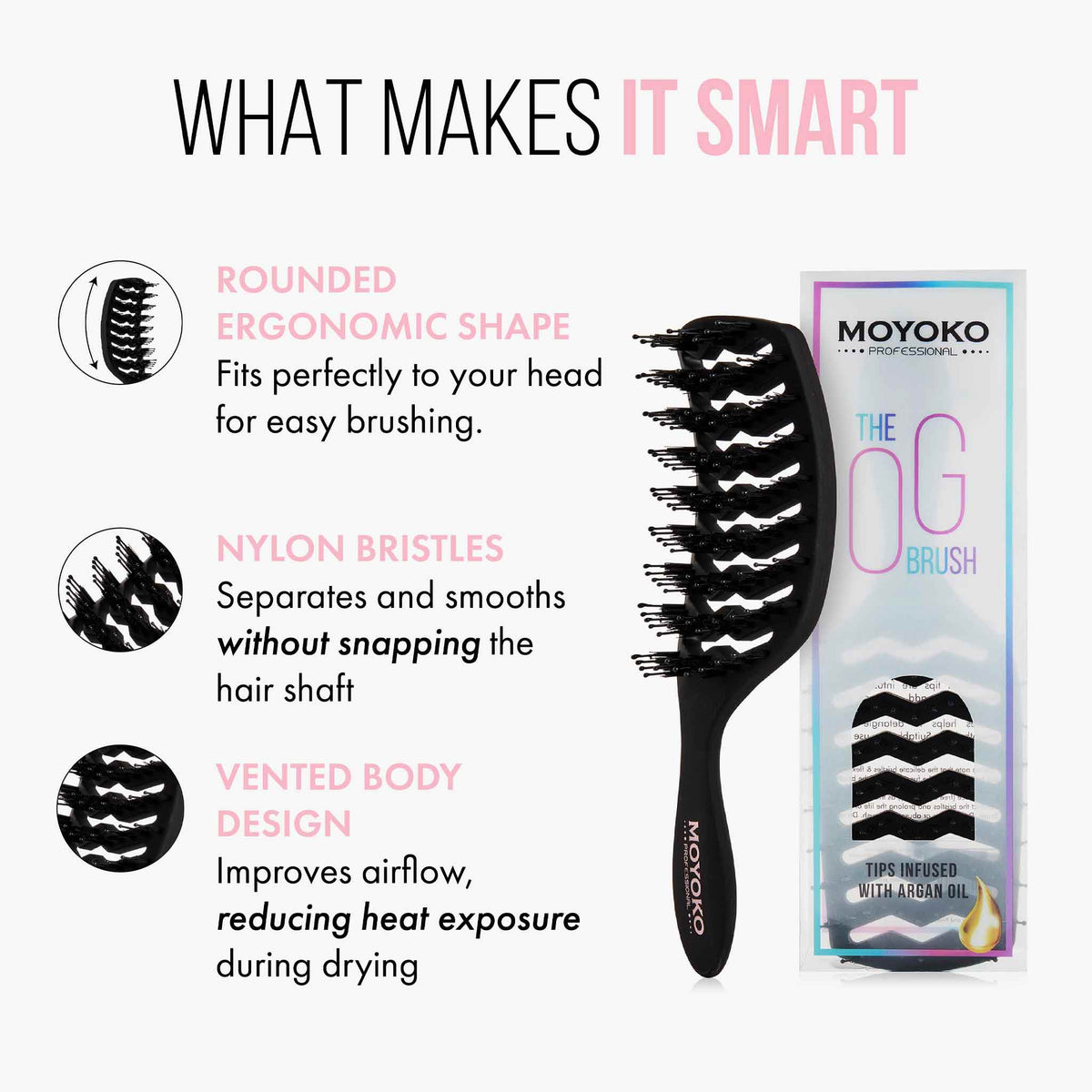 Mycro Keratin Moyoko Detangling Brush - Black