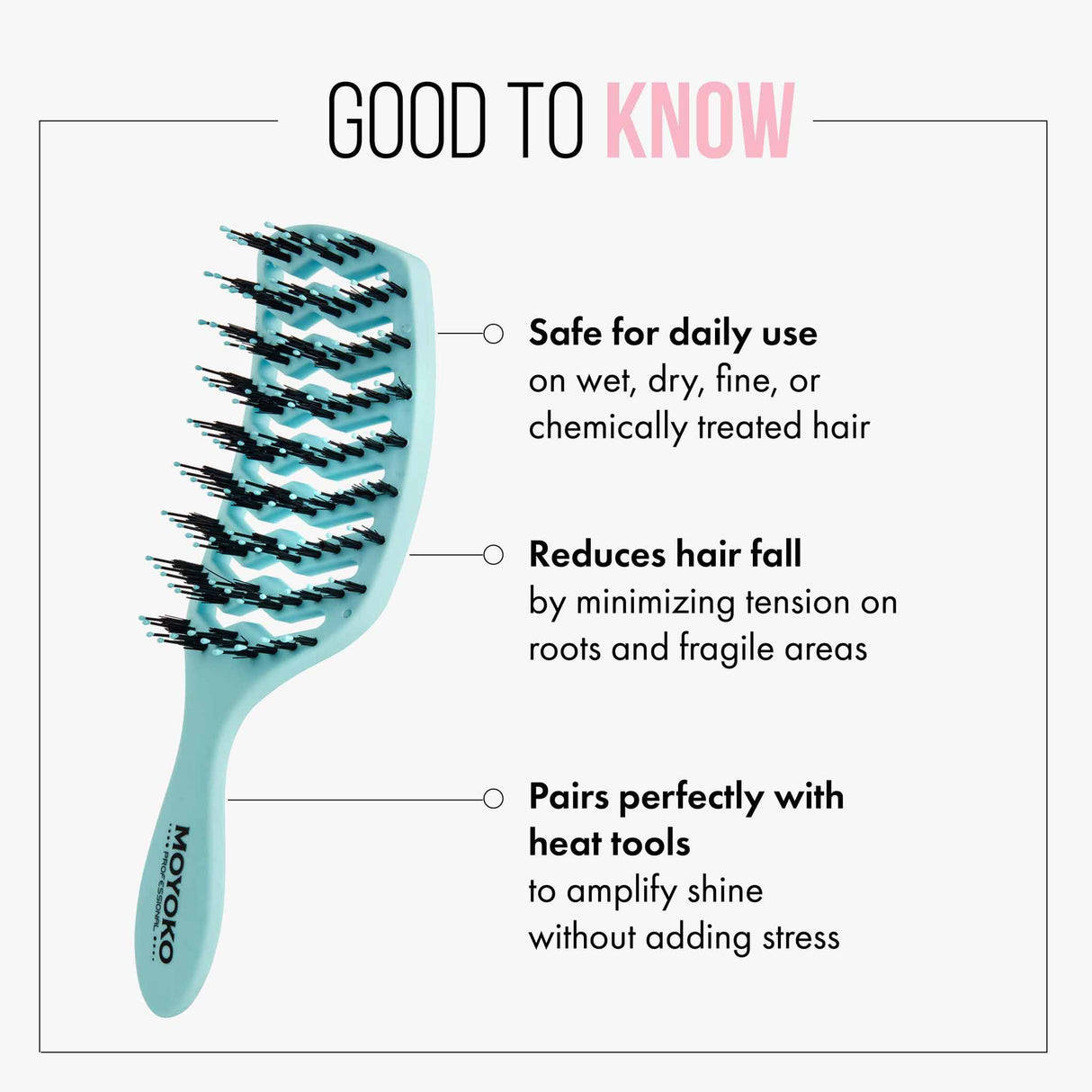 Mycro Keratin Moyoko Detangling Brush - Pastel Blue
