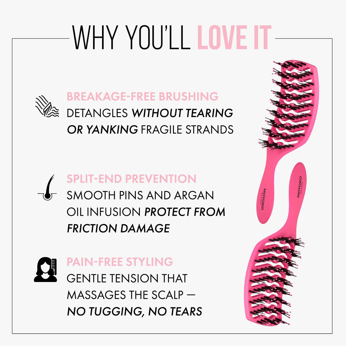 Mycro Keratin Moyoko Brush - Pink