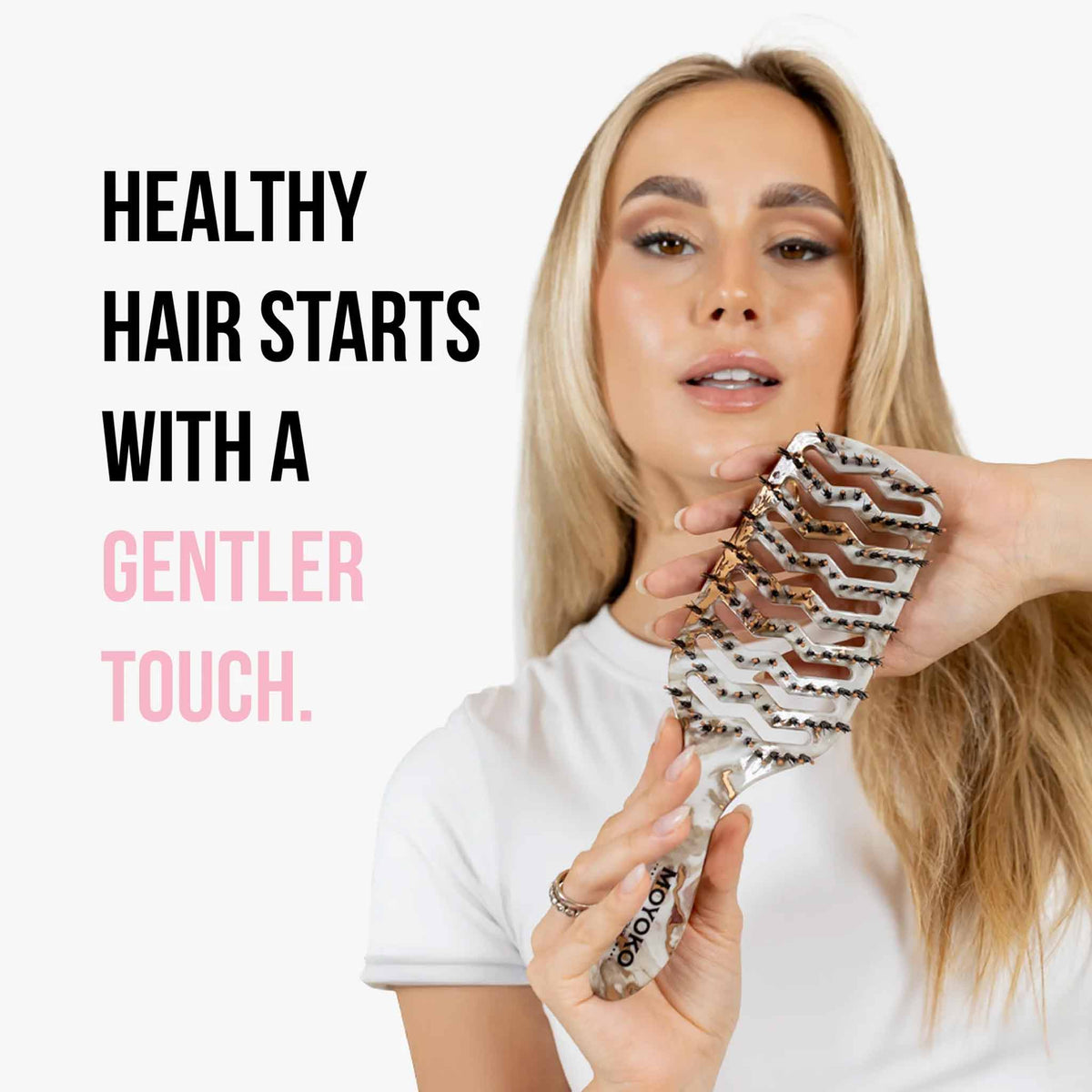 Mycro Keratin Moyoko Detangling Brush - Marble Ltd Ed