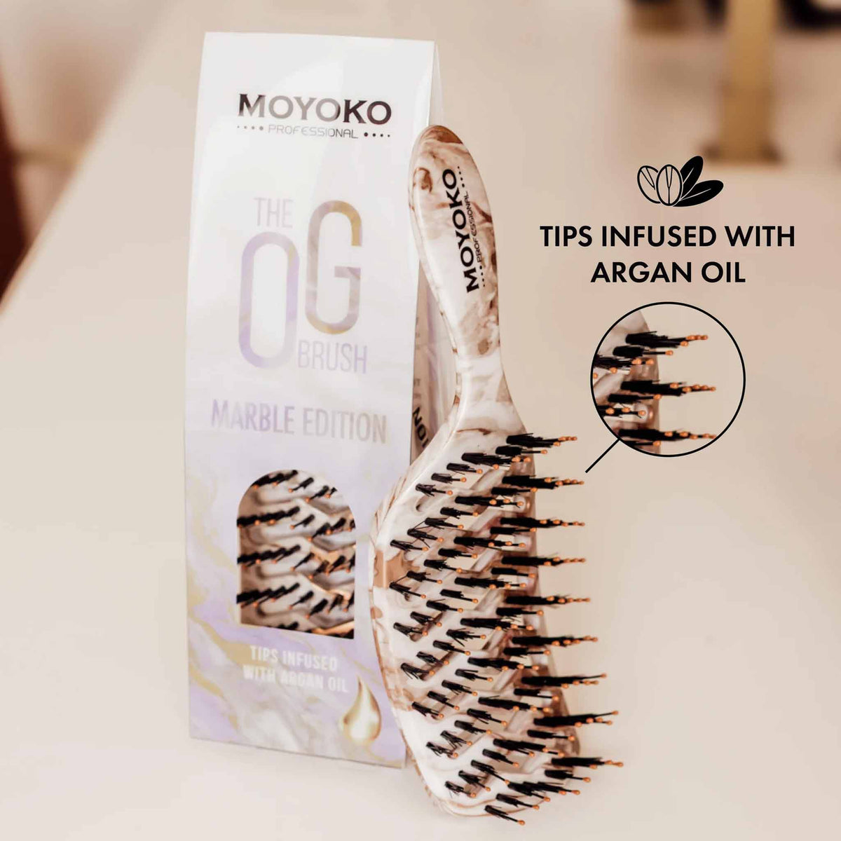 Mycro Keratin Moyoko Detangling Brush - Marble Ltd Ed
