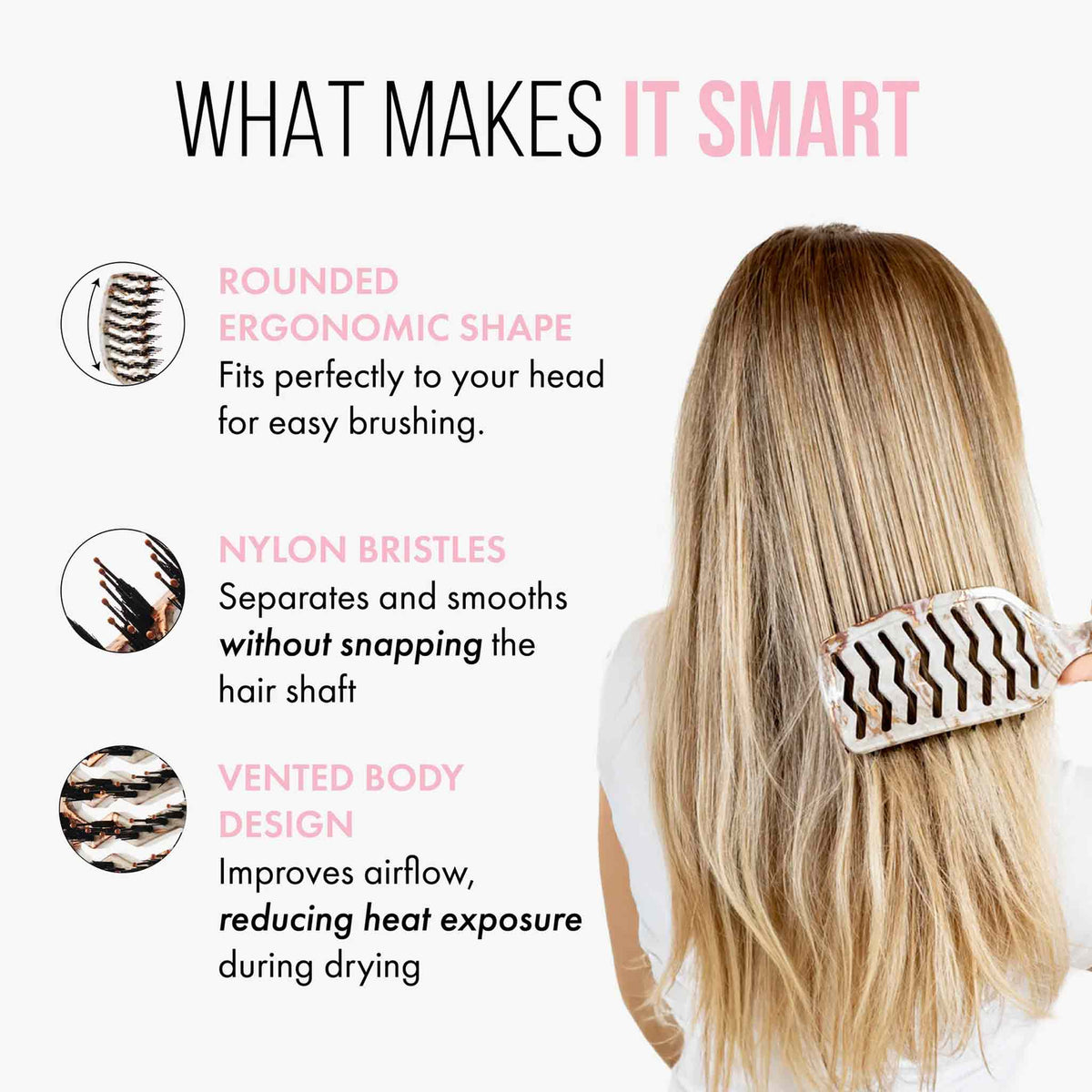 Mycro Keratin Moyoko Detangling Brush - Marble Ltd Ed