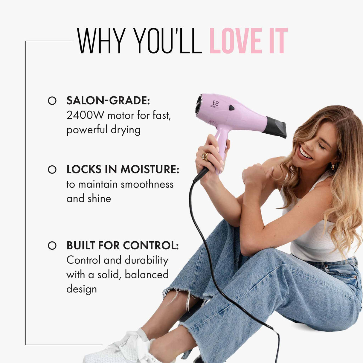 Mycro Keratin Moyoko E8 Hairdryer - Black