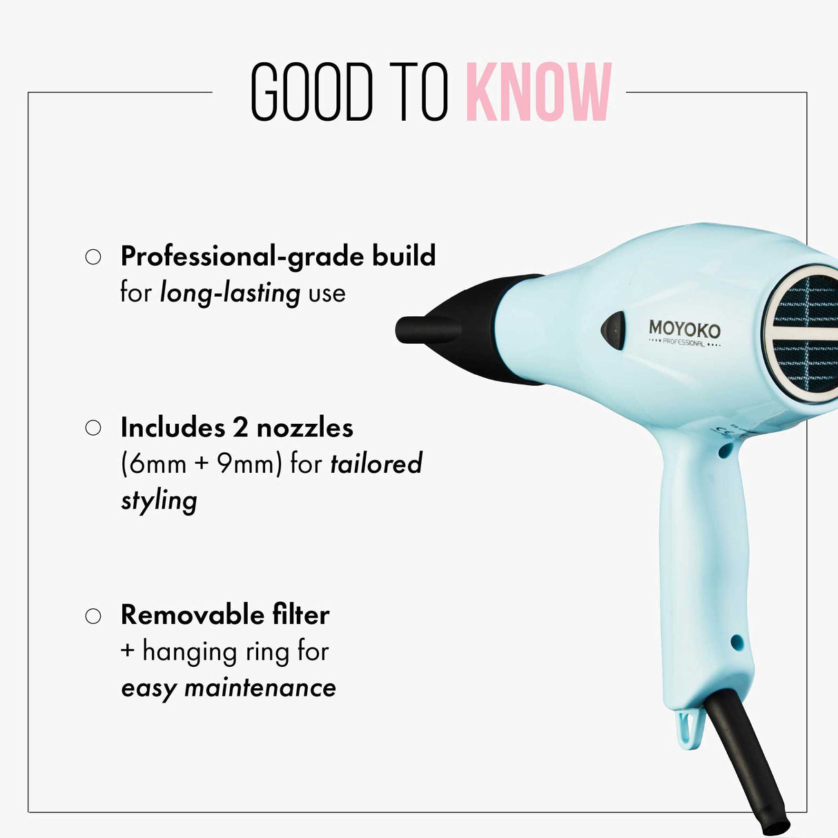 Mycro Keratin Moyoko E8 Hairdryer - Black