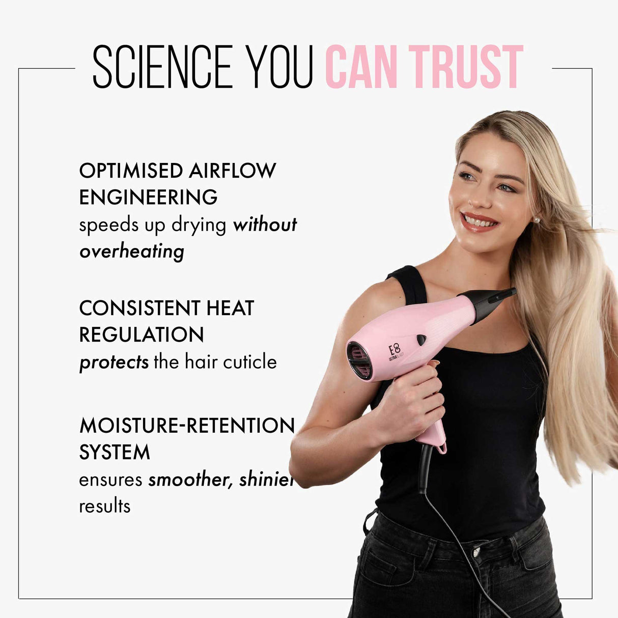 Mycro Keratin Moyoko E8 Hairdryer - Black