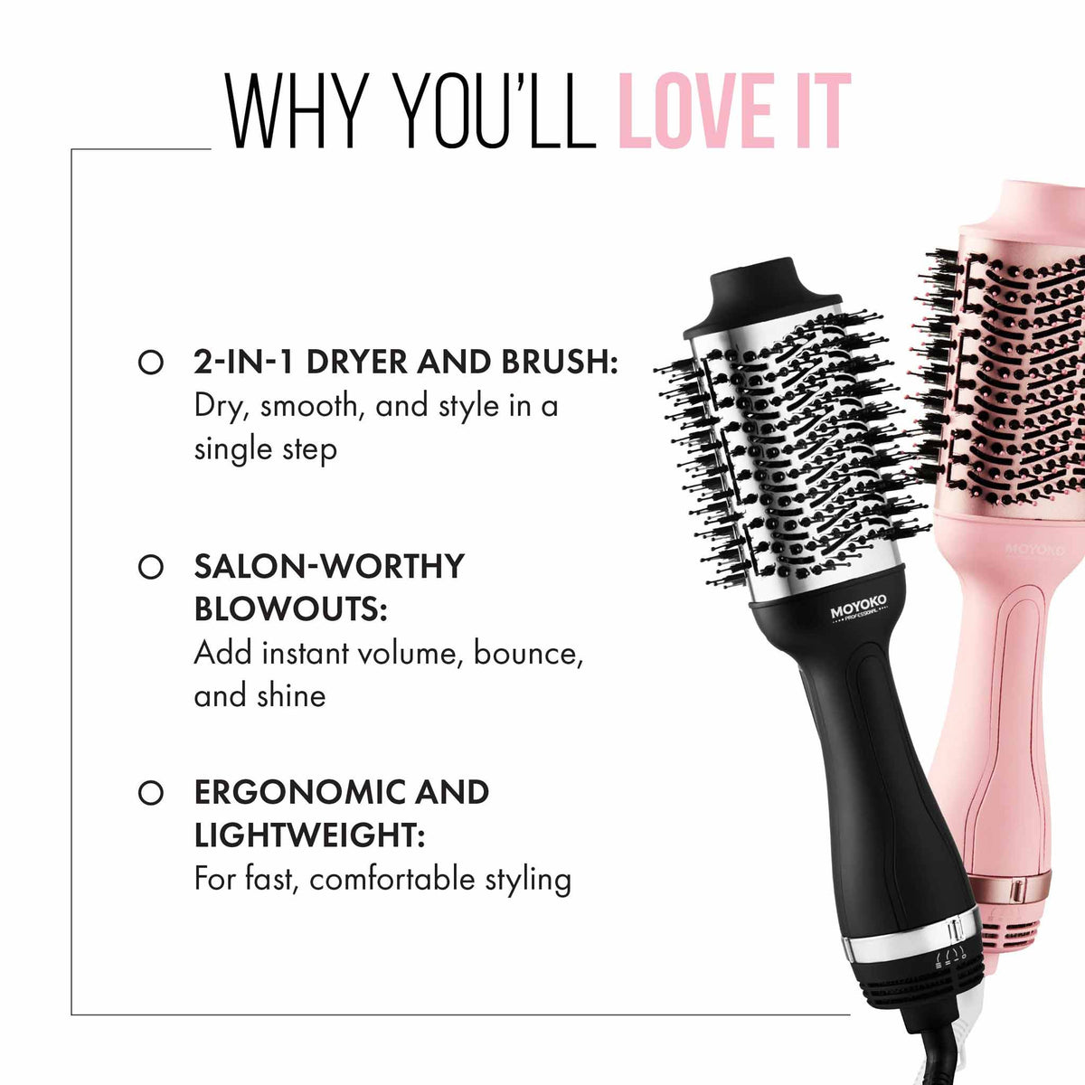 Mycro Keratin Moyoko Magnitude Blowbrush – Pink