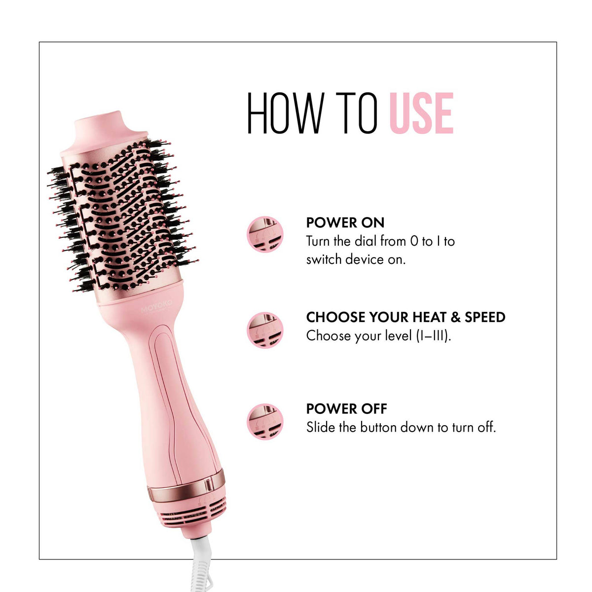 Mycro Keratin Moyoko Magnitude Blowbrush – Pink