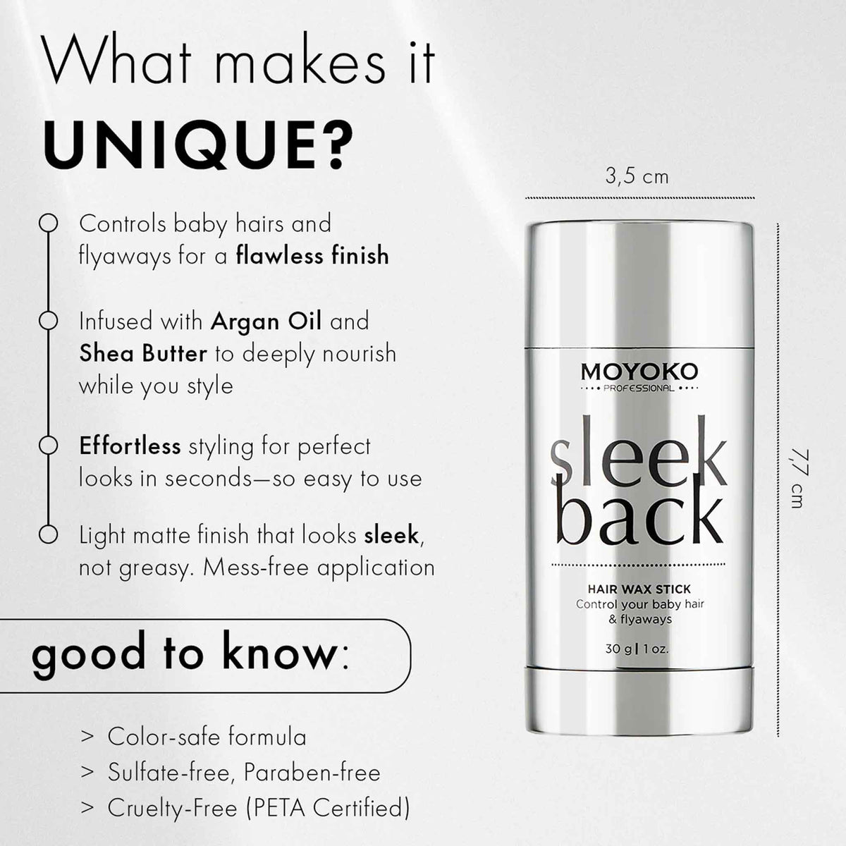 Moyoko Sleek Back – Hair Wax Stick 30g