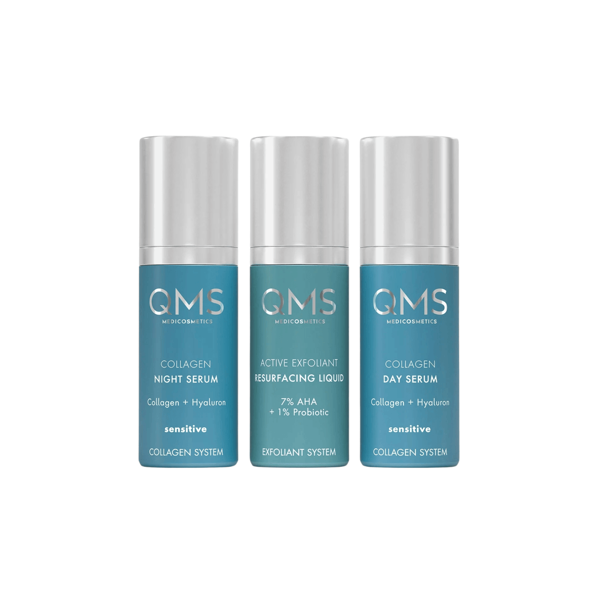 QMS Collagen + Exfoliant Set Sensitive 3x30ml